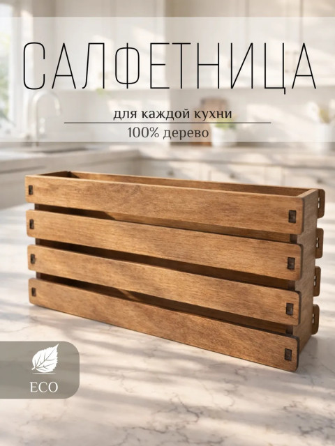 Салфетница на стол для кухни деревянная стильная