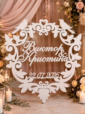 Монограмма на свадьбу круглая W-1706