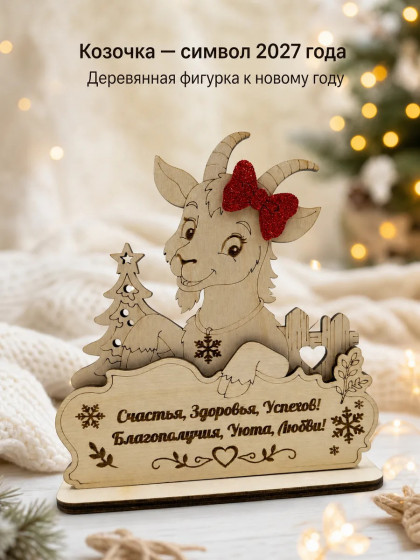 Подарки на новый год 2027 — Фигурка козочки Подарки на новый год 2027 — Фигурка козочки